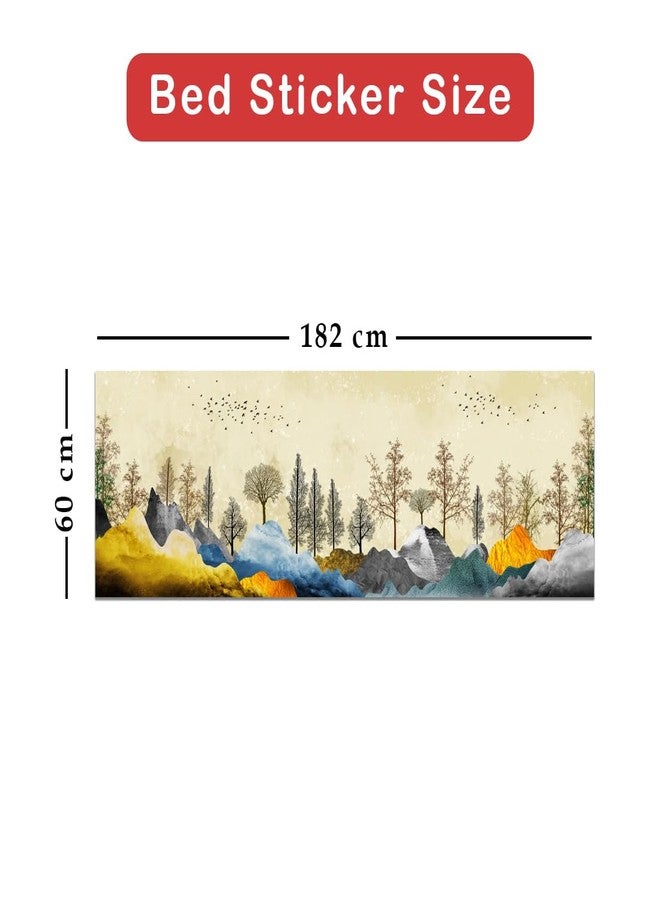 WallDaddy Premium Textured Painting Wallpaper for Bedroom Wall | Self Adhesive Large Size (6ft x 2ft) for Double Bed | Premium Material Wallpaper | HD Print Wallpaper (Vintage Landscape) - Image 2
